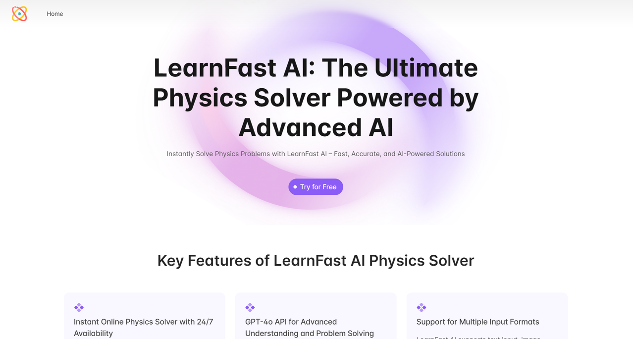 LearnFast AI：免费的 AI 物理解题工具4472