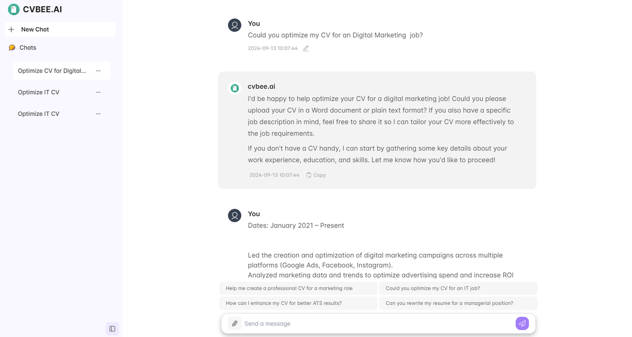 CVBee.ai：免费的在线 AI 简历生成器4503
